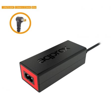 Approx Cargador para Portátiles Toshiba 65W 19V 3.42A APPA09